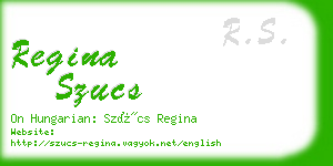 regina szucs business card